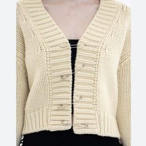 Danielle Guizio Cream Knit Sweater